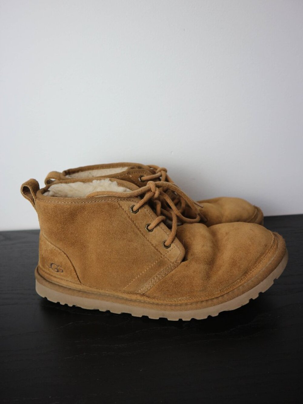 UGG Men's Neumel Chukka Boots Sherpa Line Brown US Size 10